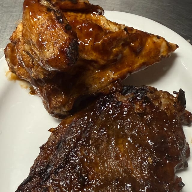 BBQ Ribs & 1/4 BBQ Chicken.