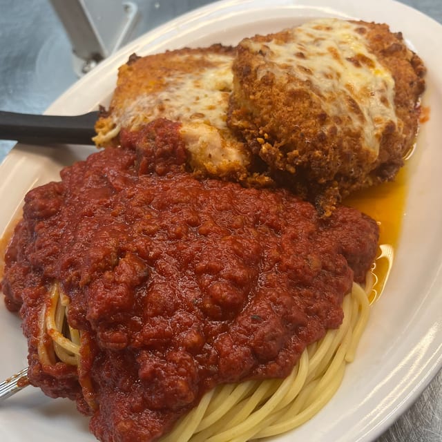 Classic Chicken Parmigiano.