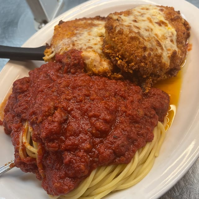 Classic Chicken Parmigiano.