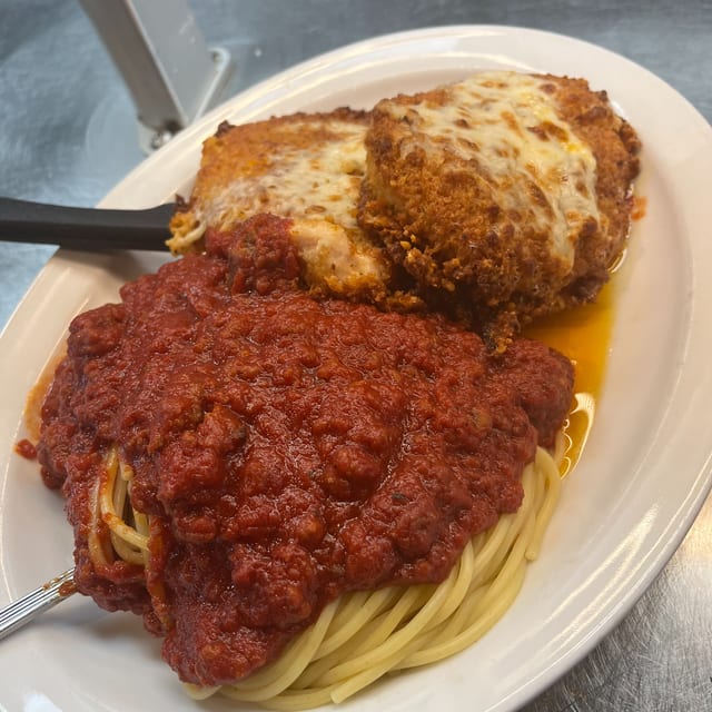 Classic Chicken Parmigiano.